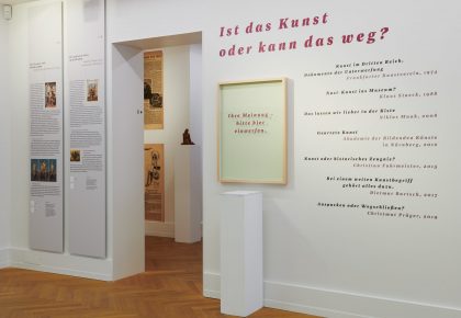 Ausstellung „Grauzonen. Nürnberger Künstler:innen im Nationalsozialismus“ noch bis Sonntag, 6. November