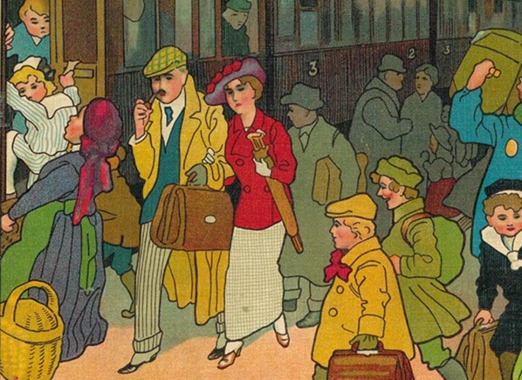 Würfeln bis zum Zielbahnhof: "Auf der Eisenbahn" (Verlag J.W. Spear & Söhne, Spielesammlung "Was ihr wollt", 1922). Bildquelle: Haus des Spiels 