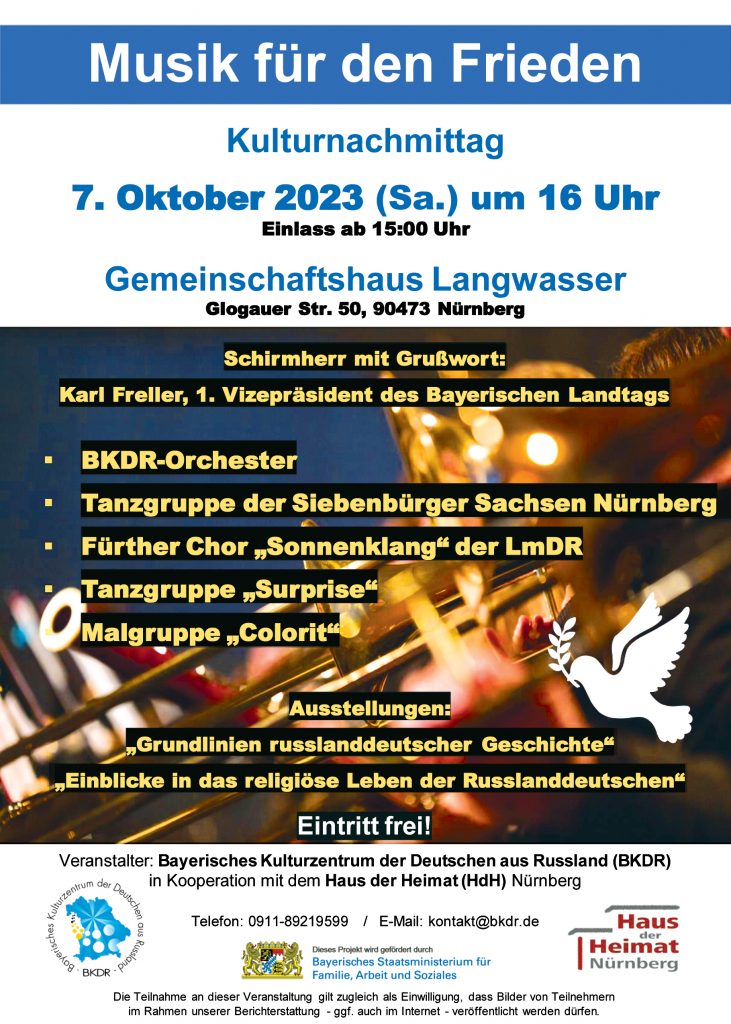 „Musik für den Frieden“ im Gemeinschaftshaus Langwasser Nürnberg